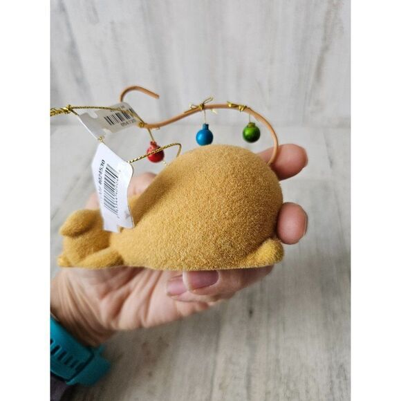 Dept 56 fuzzy orange tabby cat kitten ornament vintage Xmas tree - Picture 5 of 7